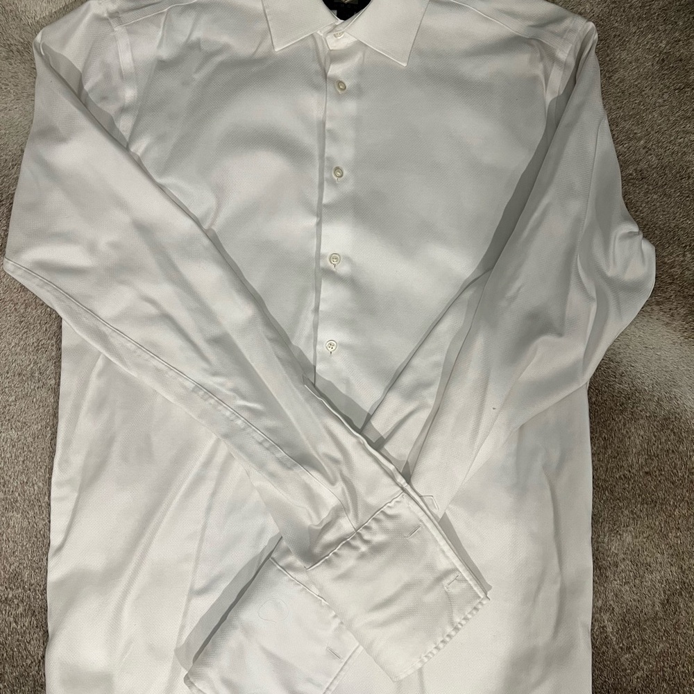 Joseph Abboud White Dress Shirt Crisp Formal Wear